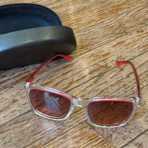 Michael Kors Tessa M2904S 639 Red Clear Wayfarer Gradient Pink Sunglasses Case - Picture 8 of 16